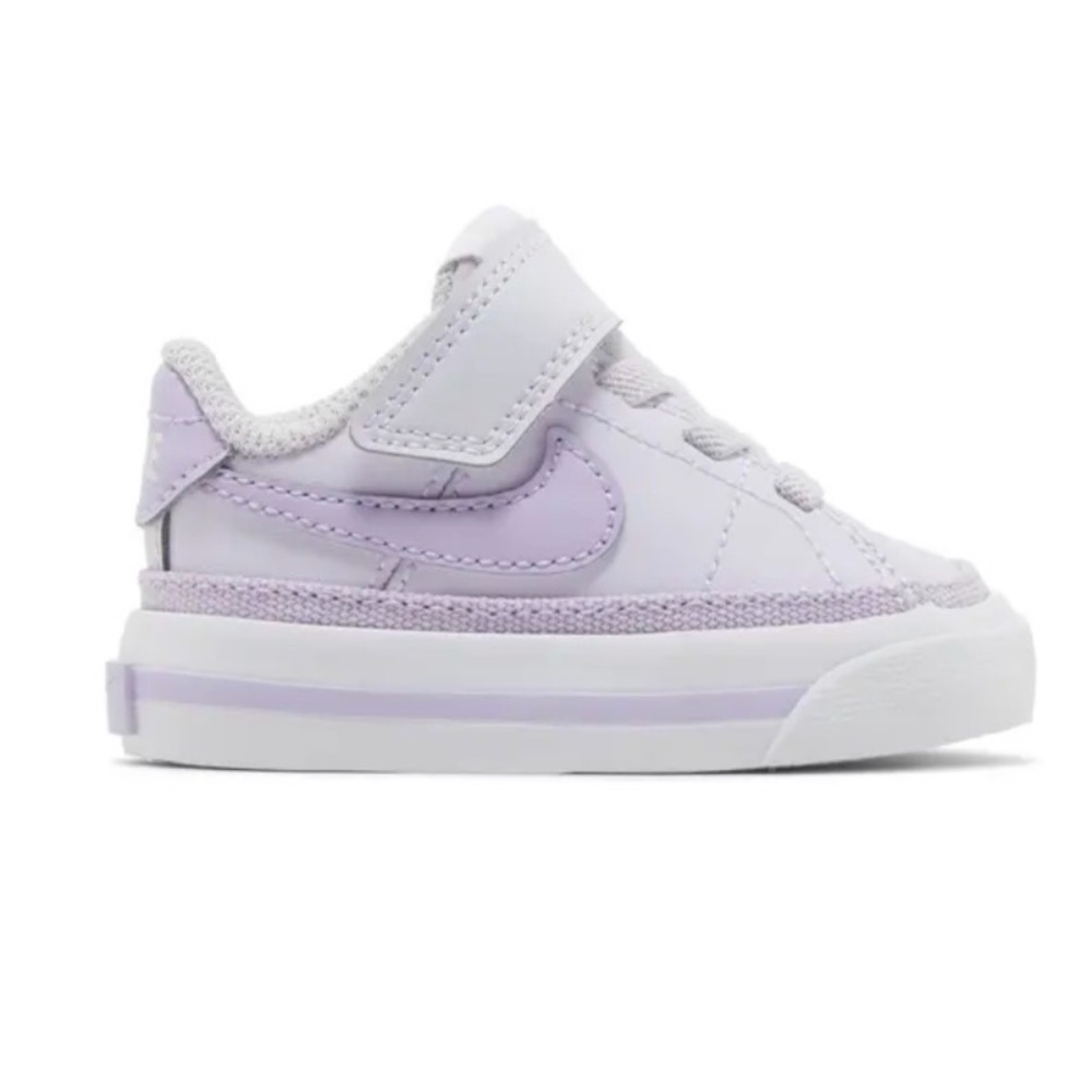 Nike Kids Court Legacy TD Sneakers - Light Purple and White, barley grape 2024